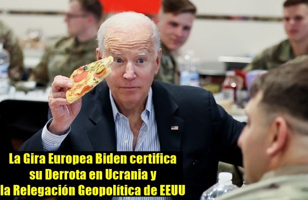 Biden comiendo pizza en Polonia